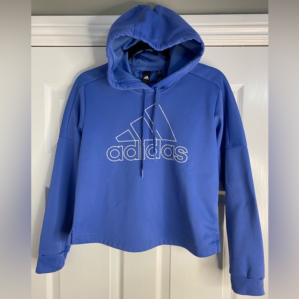 Adidas Climawarm Blue/White Hoodie Size Small Used Excellent Condition
